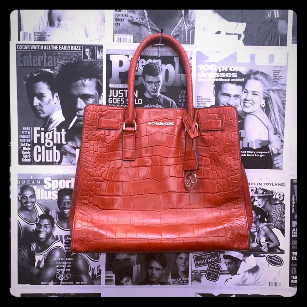 Michael Kors Purse Red Crocodile